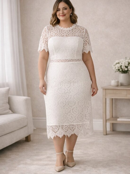 Lulus Dresses & Skirts - Lulus White Lace Sheath Midi Dress XXL NWOT Bridal Shower Rehearsal Dinner
